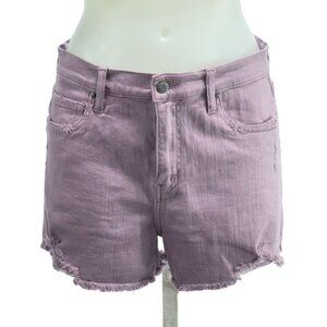 PISTOLA Women's Shorts Lavender Denim Mid-Rise 5 Pocket Stretch Size 30